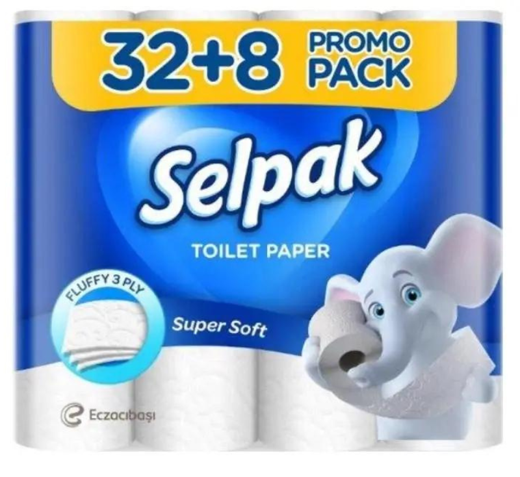 Тоалетна хартия Selpak 32+8 ролки