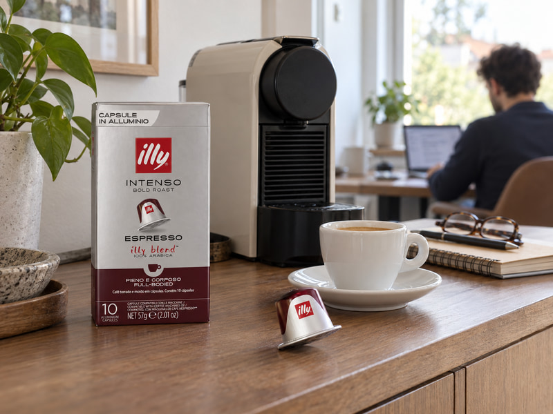 Illy Intenso капсули и кафе до машина Nespresso Original в домашен офис