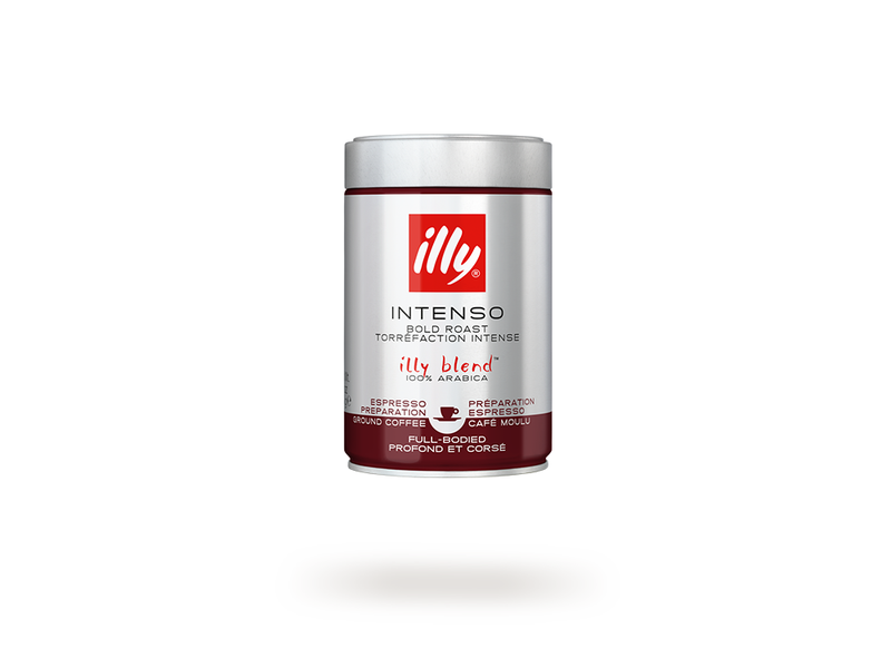 Цяла кутия Illy Intenso с обозначение за еспресо приготвяне