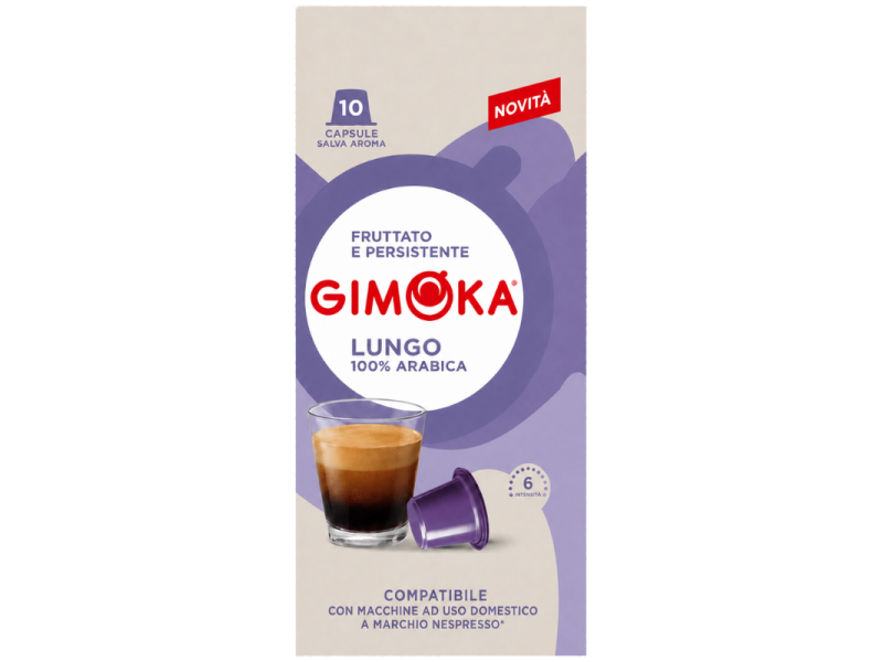 Опаковка Gimoka Lungo, 10 капсули за Nespresso