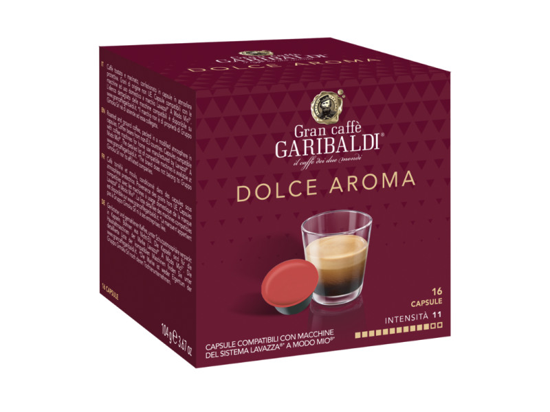 Кутия Garibaldi Dolce Aroma с 16 капсули за Lavazza A Modo Mio