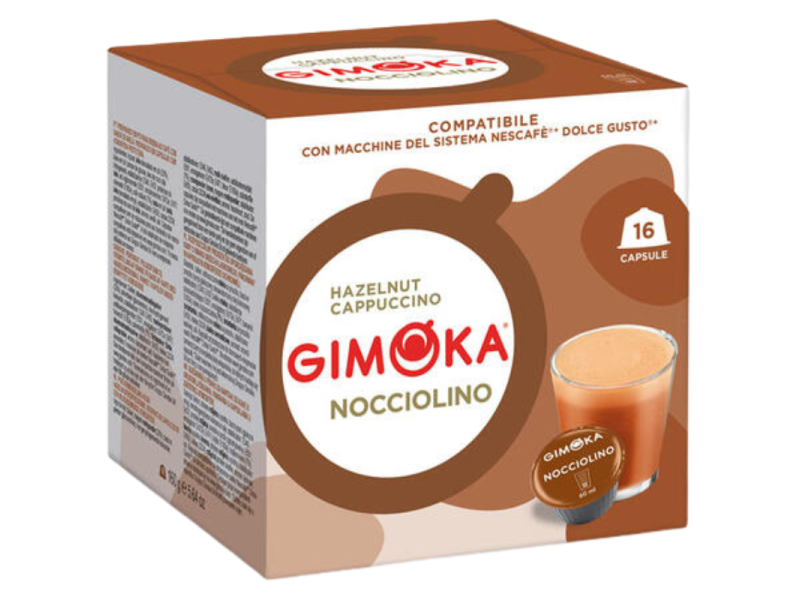 Каталожна опаковка Gimoka Nocciolino с обозначение 16 капсули