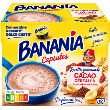 Капсули горещ шоколад Banania съвместими с Dolce Gusto, 12 капсули
