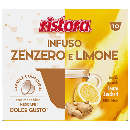 Чай с джинджифил и лимон Ristora, 10 капсули за Dolce Gusto