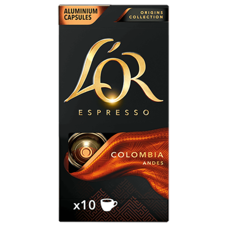 Кафе капсули L’OR Espresso Colombia за Nespresso Original, 10 бр. – предна опаковка