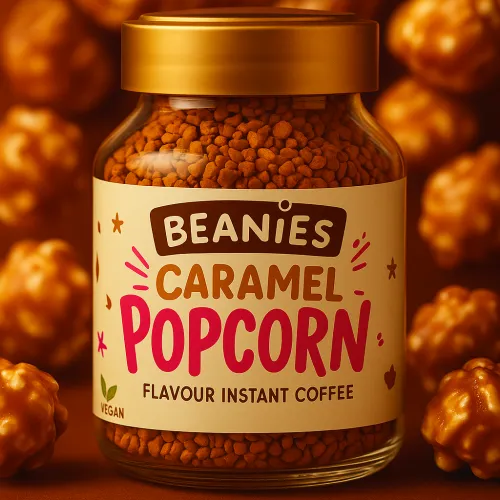 Разтворимо кафе Beanies с вкус на карамелизирани пуканки, 50гр.