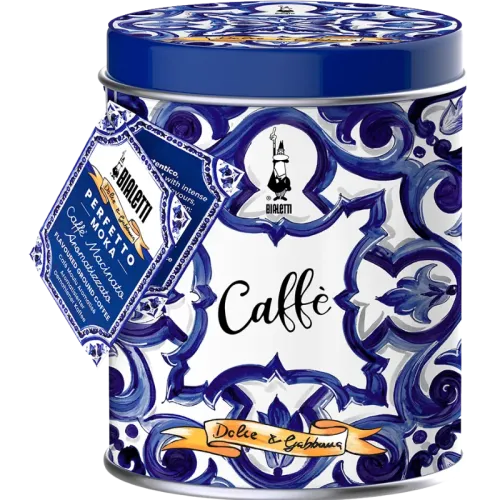 Мляно кафе Dolce-Gabbana Perfetto Moka Autentico 200гр+ подарък кутия за кафе, син