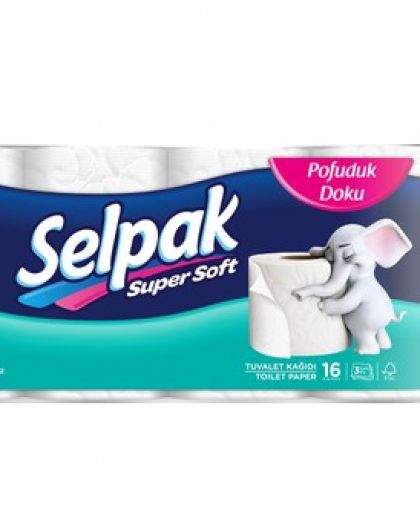 Тоалетна хартия Selpak, 16 ролки