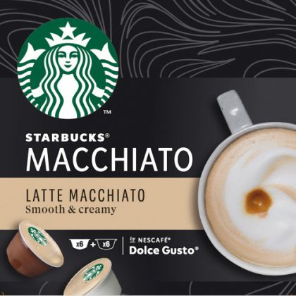 Кафе капсули STARBUCKS Latte Macchiato, съвместими с NESCAFÉ® DOLCE GUSTO, 12бр.