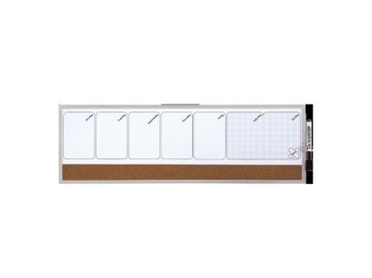 ДЪСКА БЯЛА МАГНИТНА+КОРК СЕДМИЧЕН ПЛАН 585/190 ММ