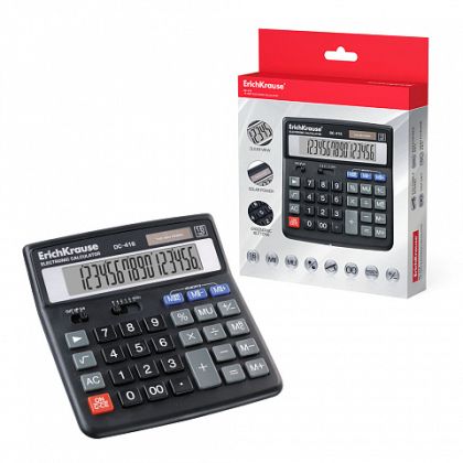 КАЛКУЛАТОР НАСТОЛЕН ERICH KRAUSE DC416 16-РАЗРЯДЕН