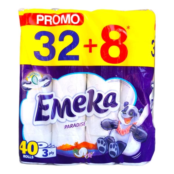 Тоалетна хартия Емека, 32+8 ролки
