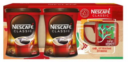 2х250гр. Nescafe Classic метална кутия + керамична чаша Nescafe  250ml