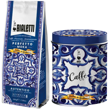 Мляно кафе Dolce&Gabbana Perfetto Moka Autentico 0.200кг. + подарък кутия за кафе, син