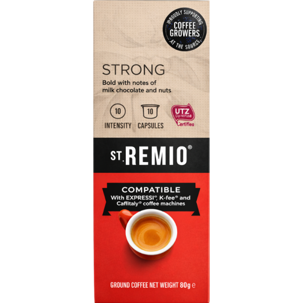 Кафе капсули St.Remio Strong съвместими с Caffitaly, 10 капсули