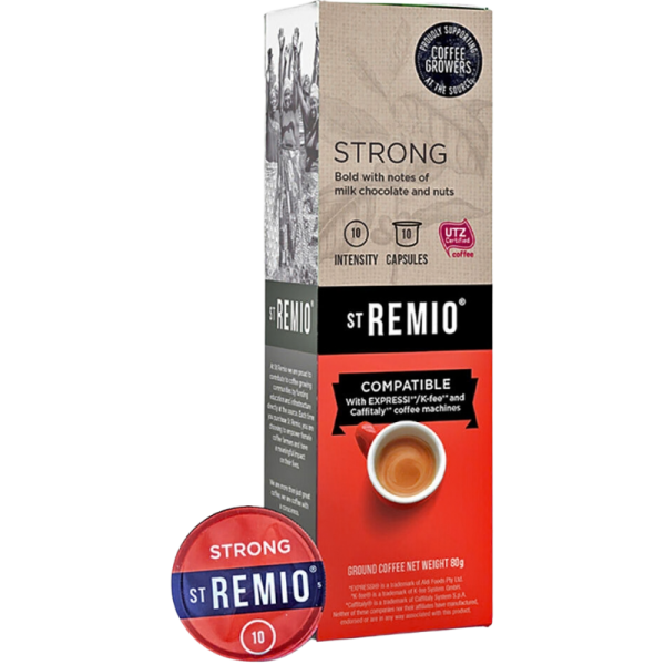 Кафе капсули St.Remio Strong съвместими с Caffitaly, 10 капсули