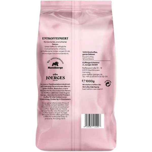 Кафе на зърна Gorilla Dek. безкофеин, 1кг