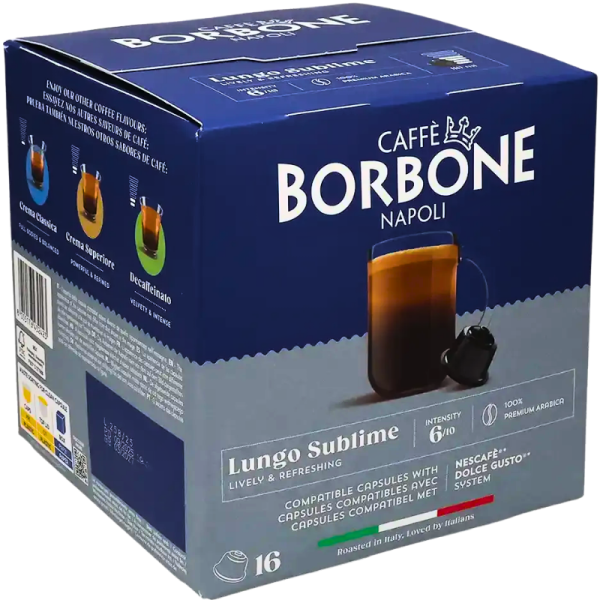 Кафе капсули Borbone Lungo Sublime съвместими с Dolce Gusto, 16 капсули