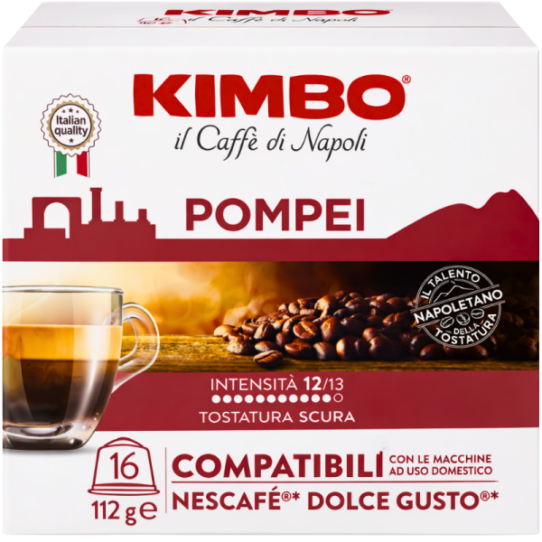 Кафе капсули Kimbo Pompei съвместими с Dolce Gusto, 16 капсули