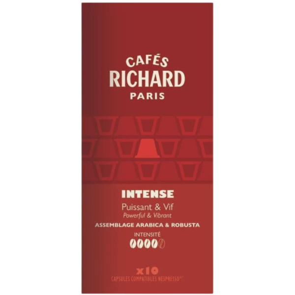 Кафе капсули Cafes Richard Intense съвместими с Nespresso, 10 капсули