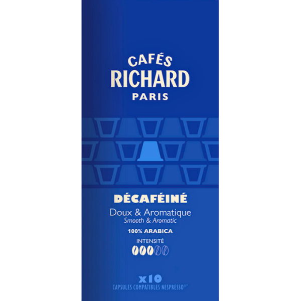 Кафе капсули Cafes Richard Decafeine безкофеин съвместими с Nespresso, 10 капсули
