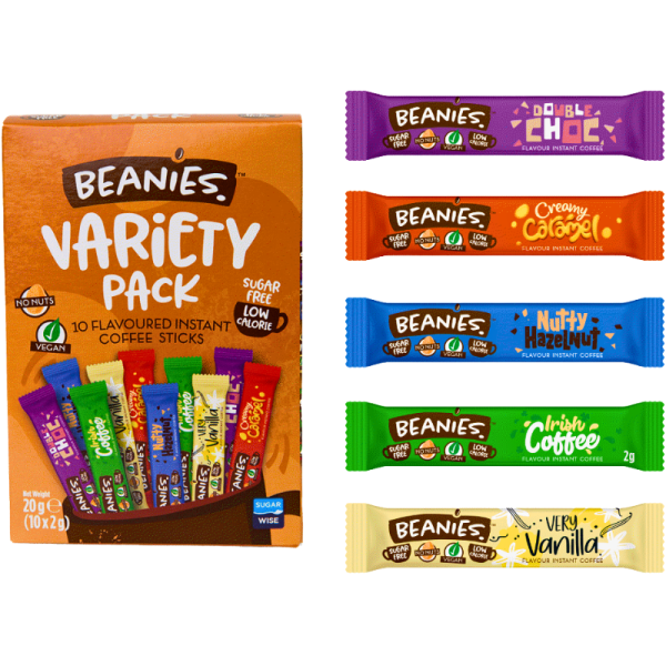 Разтворимо кафе Beanies Mix, 10 пакетчета x 2 гр.