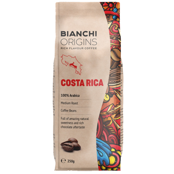 Кафе на зърна Bianchi Origins Costa Rica, 250 г, 100% Арабика