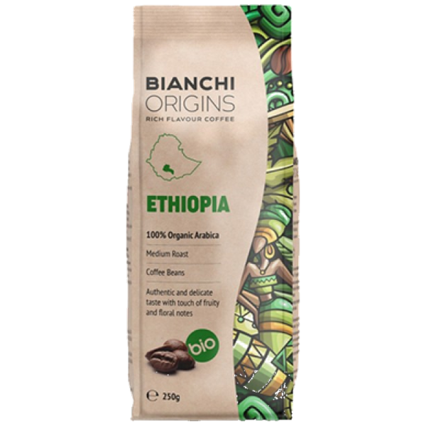 Кафе на зърна Bianchi Origins Ethiopia BIO, 250 г, 100% био Арабика