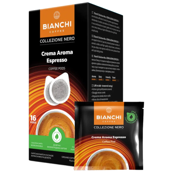 Кафе дози Bianchi Collezione Nero Crema Aroma Espresso E.S.E., 16 бр.