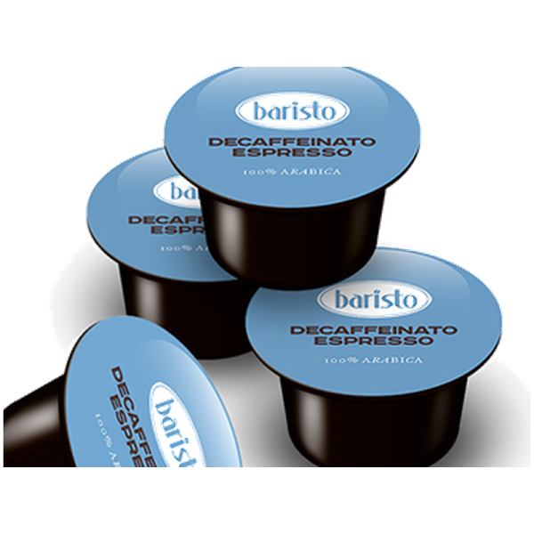Кафе капсули Baristo Decaffeinato Espresso 100% Арабика без кофеин за Lavazza Blue, 100 бр.