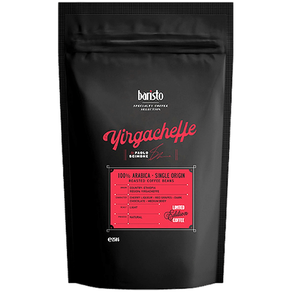 Кафе на зърна Baristo Specialty Yirgacheffe Ethiopia, 250 г, 100% Арабика