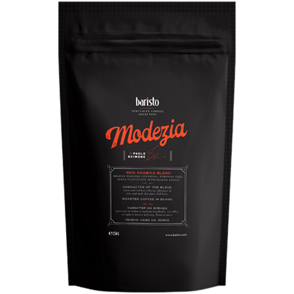 Кафе на зърна Baristo Specialty Modezia Blend, 250 г, 100% Арабика
