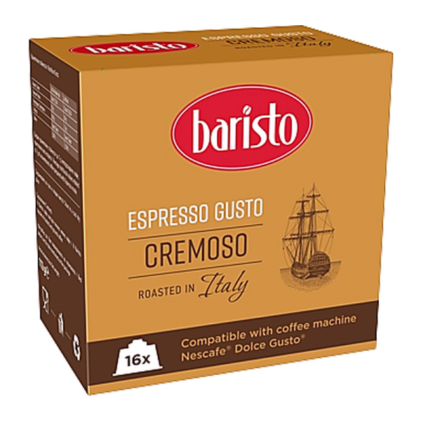 Кафе капсули Baristo Espresso Gusto Cremoso, Dolce Gusto, 16 бр.