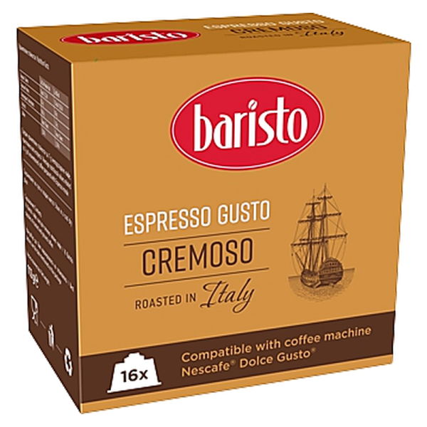 Кафе капсули Baristo Espresso Gusto Cremoso, Dolce Gusto, 16 бр.