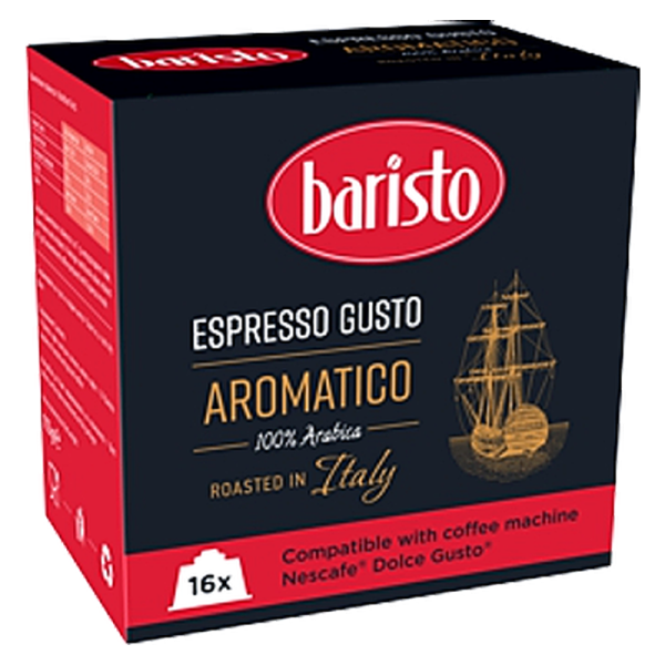 Кафе капсули Baristo Espresso Gusto Aromatico, Dolce Gusto, 16 бр., 100% Арабика