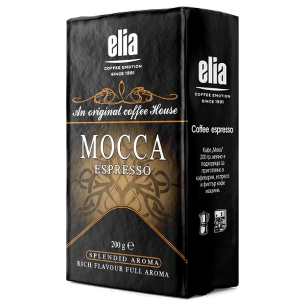 Мляно кафе Elia Mocca Espresso, 0.200 кг, Арабика и Робуста