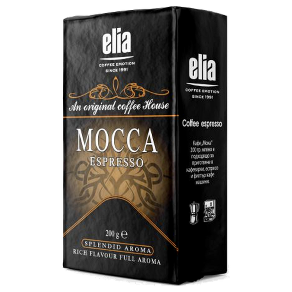 Мляно кафе Elia Mocca Espresso, 0.200 кг, Арабика и Робуста