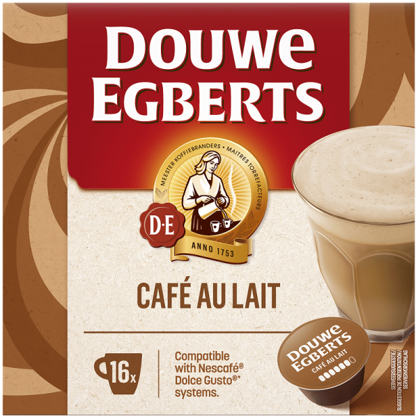 Кафе капсули Douwe Egberts Café au Lait за Dolce Gusto, 16 бр., 16 напитки
