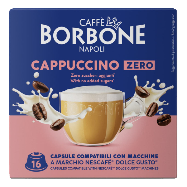 Кафе капсули Borbone Cappuccino Zero без добавена захар, Dolce Gusto, 16 бр.