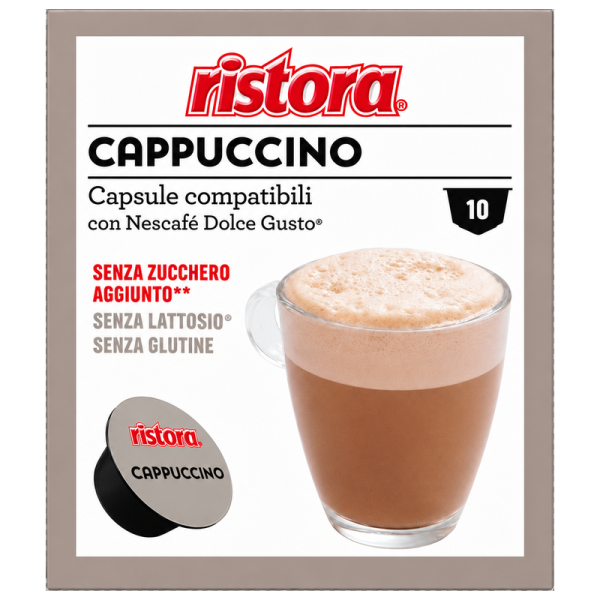 Капсули Ristora Cappuccino без лактоза и без добавена захар за Dolce Gusto, 10 бр.