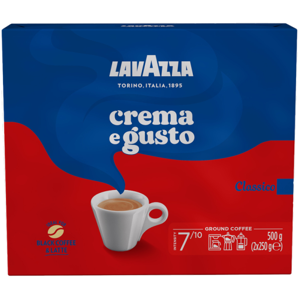 Мляно кафе Lavazza Crema e Gusto 2x250 г – бипак с два брикета по 250 г