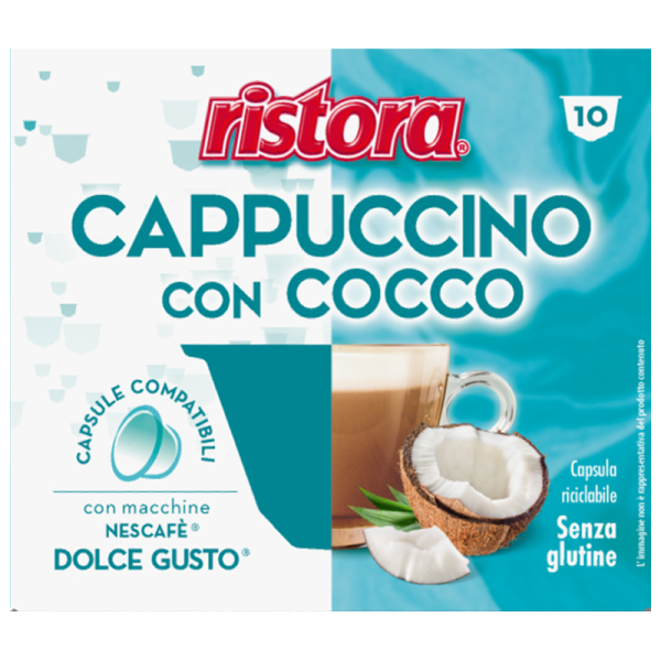 Капучино с кокос Ristora, 10 капсули за Dolce Gusto