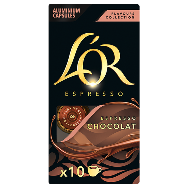 Кафе капсули L’OR Espresso Chocolat за Nespresso Original, 10 бр. – предна опаковка