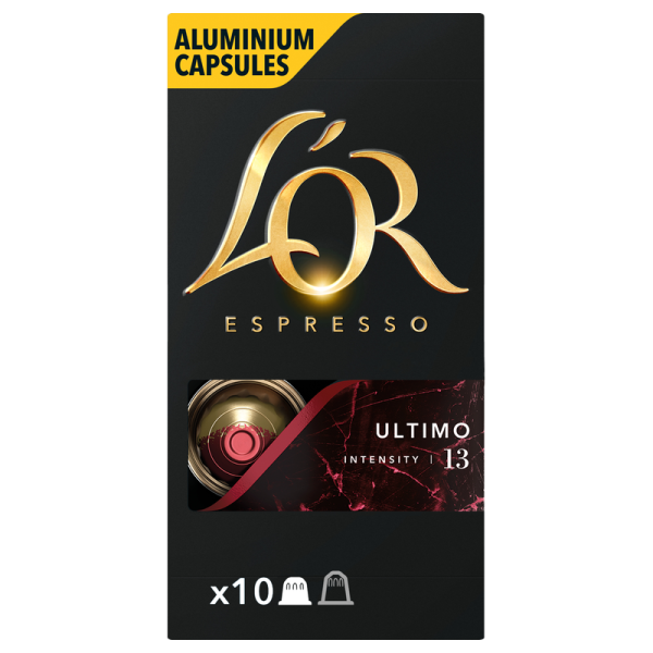 Кафе капсули L’OR Espresso Ultimo за Nespresso Original, 10 бр. – предна опаковка