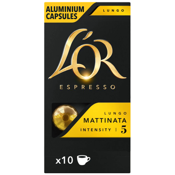 Кафе капсули L’OR Lungo Mattinata за Nespresso Original, 10 бр. – предна опаковка