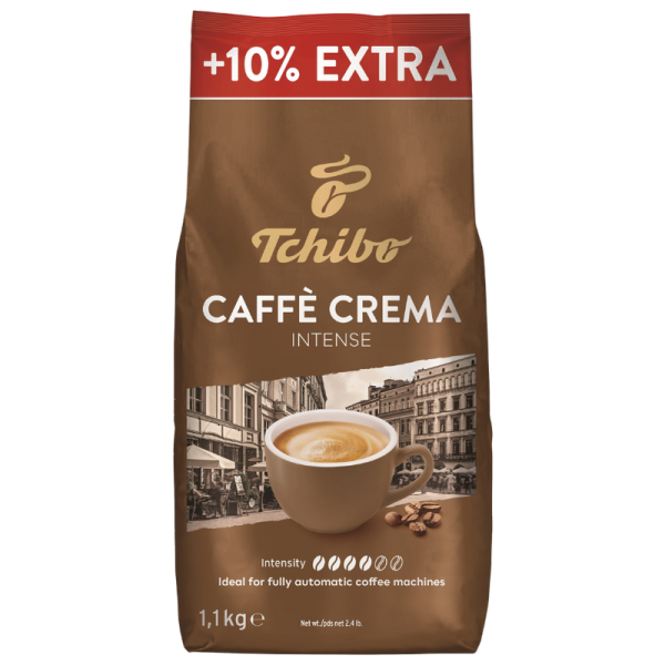 Кафе на зърна Tchibo Caffè Crema Intense +10% EXTRA, пакет 1,1 кг