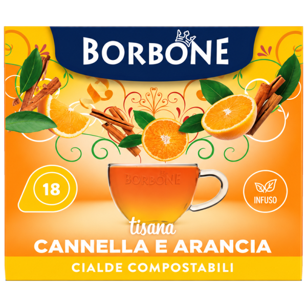 Билков чай Caffè Borbone Cannella e Arancia, 18 хартиени дози E.S.E. 44 мм