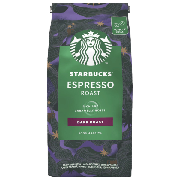 Starbucks Espresso Roast кафе на зърна 200 г – фронтална опаковка