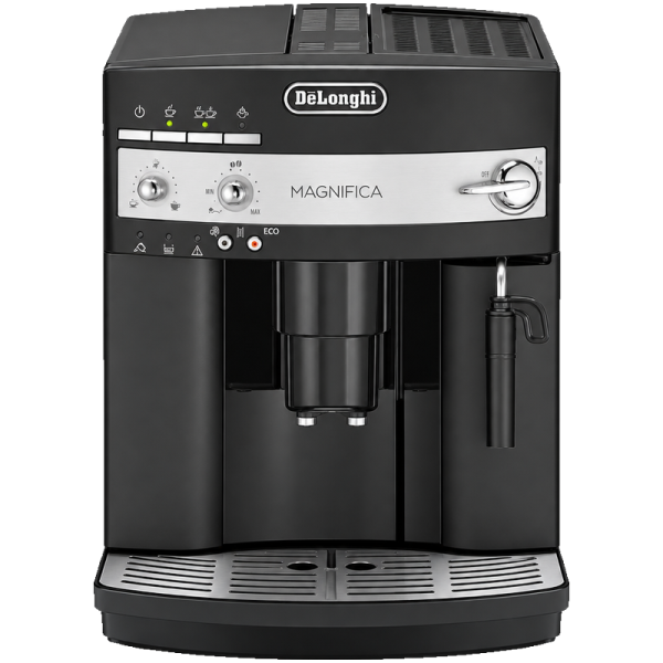Кафеавтомат Delonghi Magnifica ESAM 3000.B в черен цвят с вградена мелачка и ръчен капучинатор