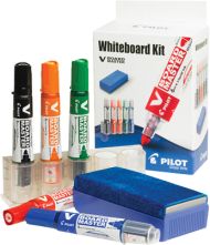 КОМПЛЕКТ ЗА БЯЛА ДЪСКА PILOT 5 МАРКЕРА+ГЪБА+ДЪРЖАЧ